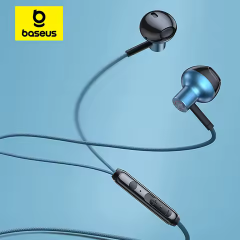 Baseus H19 Wired Earphones 6D Stereo Bass Headphone In-Ear 3.5mm Jack Headset with MIC for Xiaomi Sa