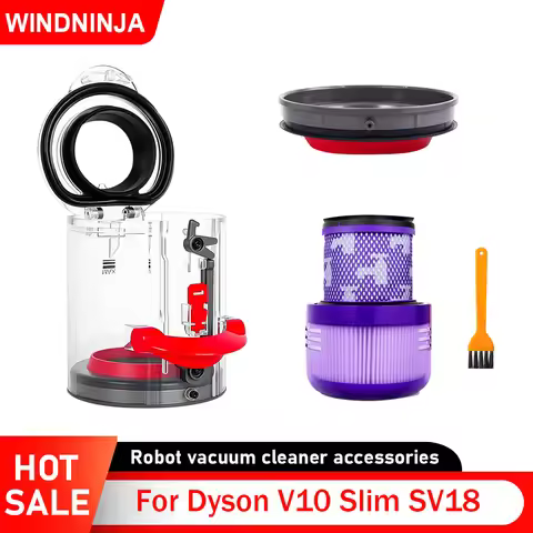 Upgraded Canister HEPA Rear Filter For Dyson V10 Slim SV18 Vacuum Accessories Dust Bin Lid Fixed Par
