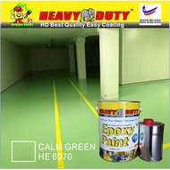 HE 6070 CALM GREEN Epoxy Paint ( Heavy Duty Coating Brand ) Floor Coating Paint / Cat Lantai interior &amp; exterior cement
