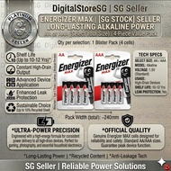 [SGSeller] Brand New Energizer AA AAA E96 AAAA Alkaline Batteries Battery 1.5v