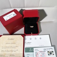 Cartier卡地亞 trinity 系列 18k三色金三環戒指，52號