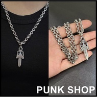 Necklace 925 Silver Double Sided Sword Letter Necklace 0424