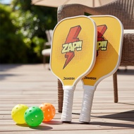 A trendy pickleball gear set for outdoor games, includes 2 paddles, 4 balls, and a carrying bag.  Se