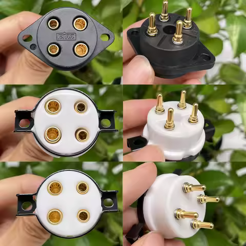 EIZZ 4pins Tube Socket Gold Plated For 2A3 300B 274A 572B 811 FU-811 Electron Tube HIFI Audio Vacuum