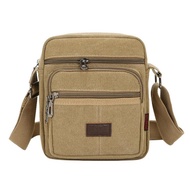 Canvas Sling Bag Crossbody Shoulder Bag Men Casual Travel Messenger Pack Multi Pockets Bag Phone Pouch
