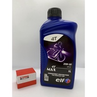 Combo Sale Elf 4T Max  Oil 20W-50 Motorcylce Engine Oil & Oil Filter