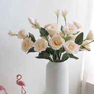 【Ready Stock】 4 Heads Artificial Silk Bellflower Eustoma Artificial Flower, Wedding Home Table Decor