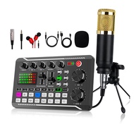 F998 Sound Card Live Audio Mixer Audio Recording Console Amplifier Live Broadcast Kit