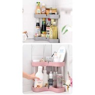 多層轉角置物架 塑料雙層調料架廚房落地收納架浴室儲物架 #0390