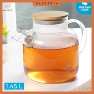 One Two Cups Heat Resistant Glass Teapot Borosilicate 1.45L - BR-384