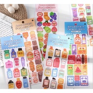 [SG] Confetti Glitter Sticker Sheet / Colorful Ribbon Boba Decor Sticker Polco Bujo Diary Scrapbook