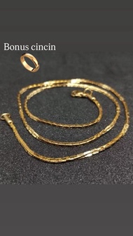 (Bonus CIncin) Kalung ITALY SANTA TItanium / Kalung Model Emas Titanium / Kalung Wanita / Kalung Can