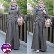 Baju Gamis Sadira Dress Moscrepe Trendy Modern Wanita Baju Panjang Polos Muslim Gaun Kerja Dress Pes