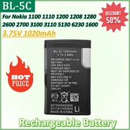 New BL5C BL-5C 3.75V 1020mAh Lithium Game Console Battery for Nokia 1100 1110 1200 1208 1280 2600 27