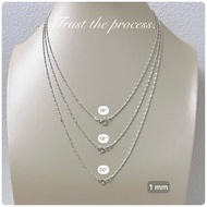 Hug Ngern Nan Shop Ready To Organize Urgent From Thailand 92.5% Pure Silver Fish Egg Necklace 1 Mm. 