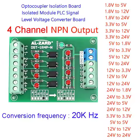 AL-ZARD Optocoupler Isolation Board Voltage Converter Isolated Module PLC Signal Level Board NPN Out