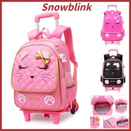 School Bag for Girl Student Rolling Backpacks Schoolbag 2/6Wheels Trolley School Bag Backpack Wheele