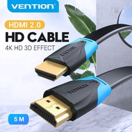 Vention เชื่อมทีวี HDMI Cable Flat 2.0 4K ของแท้ สายต่อโทรศัพท์tv HDMI to hdmi ต่อคอม Ethernet Adapter flat line For HDTV สายเชื่อมต่อ LCD Projector สาย hdmi ต่อทีวี ยาว 1/3/5/10m สายhdmi
