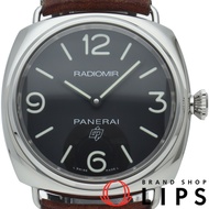 沛納海 Radiomir Base Logo 3 Days Acciaio 45mm PAM00753，附盒、保固卡，不鏽鋼/皮革錶帶，男士腕錶，黑色，拋光，成色極佳 [二手]
