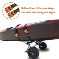 [chiwanji242] Foldable Kayak Trolley with Solid Rubber Tires, Lashing Straps, Kayak Trailer, Canoe C