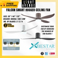 BESTAR Falcon Smart WiFi DC Motor 36"/46"/52" Inch Ceiling Fan with Dimmable LED and Remote Control