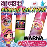 3cm (100pcs WARNA) STICKER AISKRIM MALAYSIA MURAH 2023
