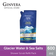 Ginvera World Spa Swiss Shower Scrub - Glacier Water &amp; Sea Salts Refill Pouch (600ml)