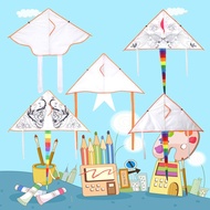 Blank Triangle Kite DIY Children Doodle Coloring Kite DIY Cartoon Graffiti Kite Family Outings R2W6