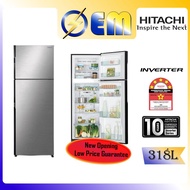 318L HITACHI 2 -Door Inverter Fridge 2-Pintu Peti Sejuk | Nano Titanium Filter Refrigerator | R-H355