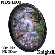 KnightX ND2 TO ND1000 variable Neutral Density Adjustable Camera Lens Filter ND2-400 ND2-1000 ND1000 For canon sony nikon 49mm 52mm 55mm 58mm 62mm 67mm72mm 77mm 24-105 400d kit accessories d70 dslr 200d set 500d 60d  49 52 55 58 62 67 72 77 mm