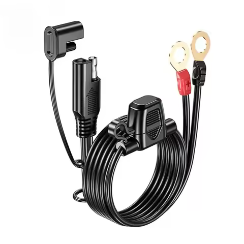 60cm/180cm Quick Release SAE Cable w/ 10A Fuse Terminal O Connector Battery Charger Extension Adapte