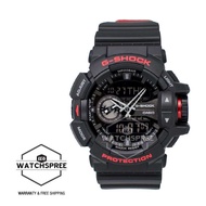 Casio G-Shock Black &amp; Red Series Special Color Models Black Resin Watch GA400HR-1A