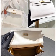 98新愛馬仕Kelly Danse 純白內拼牛皮紙色，evercolor ，w刻