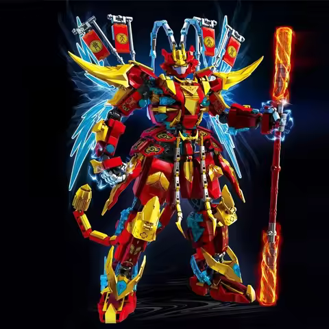 Mech Series Robots Building Block Toys Monkey King BAIQI Mecha HOUYI Chinese Warrior Model DIY Brick