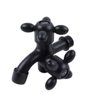 Crank Branch Faucet Double Black Matte Hand Shower Water Faucet Bathroom Toilet WC Izumo Plastic Sta