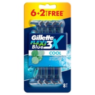 [East Malaysia] Gillette Blue3X Flexi COOL Disposable Razor, 8 pack