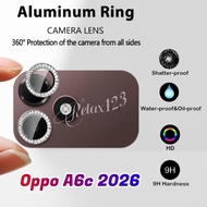 For Oppo A6c 5G 4G HD Glitter Diamond Metal Ring Camera Glass Lens Protector For OPPO A6C A6i A6c Op