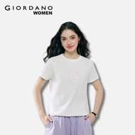 Giordano Women Cotton Jersey Crew Neck Comfort Printed T-Shirt