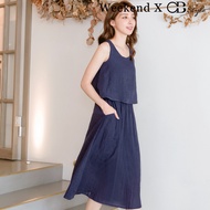 SG LOCAL WEEKEND X OB DESIGN CASUAL WORK WOMEN CLOTHES LAYERED RAMIE-COTTON TANK MIDI DRESS 2 COLORS S-XXXXL SIZE