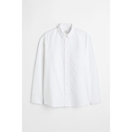 H&M Mens Cotton Long Sleeve Shirt Casual Fashion Autumn Top 1013956 Standard Fit Regular Thickness S