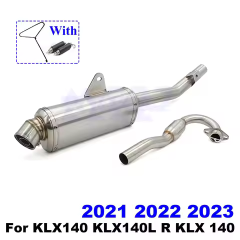 For KLX140 KLX140L R KLX 140 140L 2021 2022 2023 Motorcycle Exhaust DB Killer Slip-On System Front L