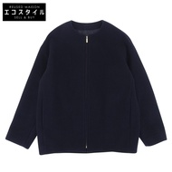 Noble Wool Cashmere MTR 顏色 Zip Short Coat, Women's, Navy, Size 38 (Used)