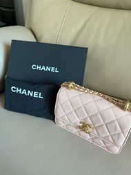 Chanel 24c beige 19cm-奶茶雙金球 （可調節帶）