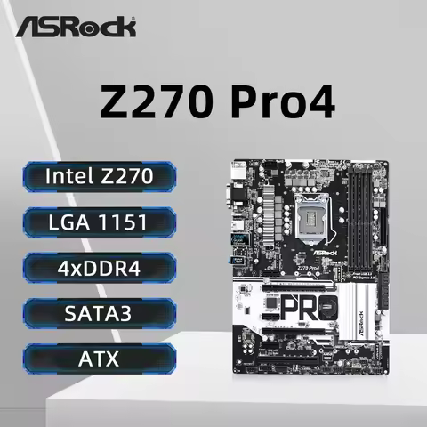 ASRock Z270 PRO4 Motherboard Support i7-7700K 6700 i5-7600 6500 i3-7300 CPU LGA 1151 DDR4 3733+(OC) 