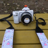 [Camera Accessories] Big-Eared Dog Cute Cartoon Lens Cover Hot Shoe Cover Strap Set Suitable for Nik