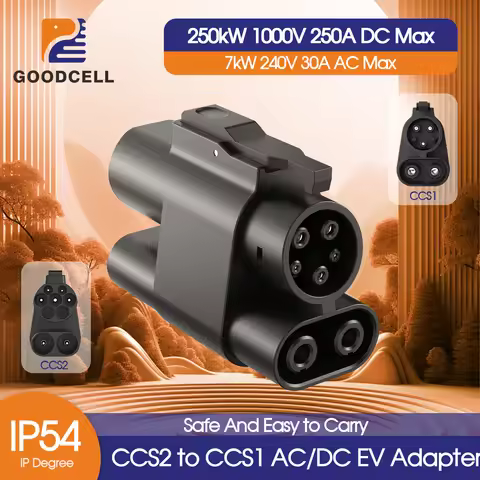 Goodcell CCS2 to CCS1 EV Charging Adapter 250kW DC Fast Charging 7.2kW AC EV Charger Converter for E