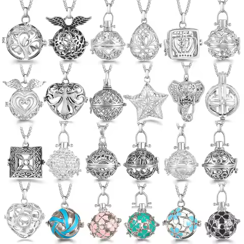 Angel Caller Music Ball Heart-Shaped Aromatherapy Necklace Jewelry Exquisite Perfume Locket Women Ti