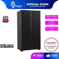 Sharp Side By Side Fridge Refrigerator Glass Door (500L) SJX518GK