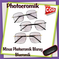 Kacamata Lensa Photocromik 9691 Frame Kotak Optik Minus Blueray Antira
