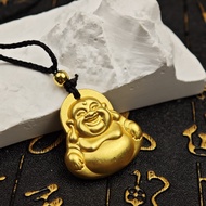 Vietnam Sand Gold New Chinese Style National Trendy Solid Smiley Face Maitreya Buddha Fu Character T